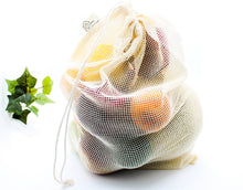 Load image into Gallery viewer, Reusable Mesh Produce Bag - 100% Cotton
