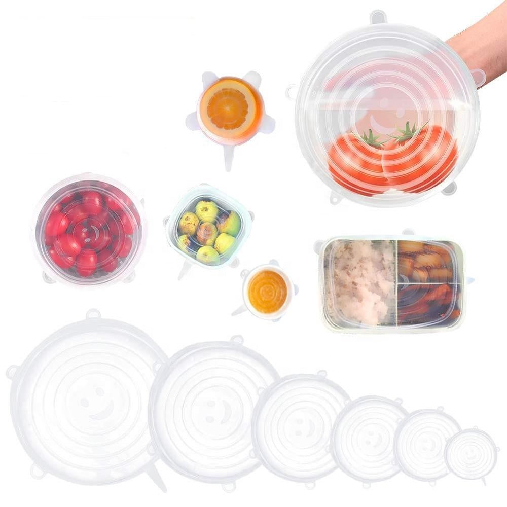 Stretchy Silicone Lid Covers - Set of Six